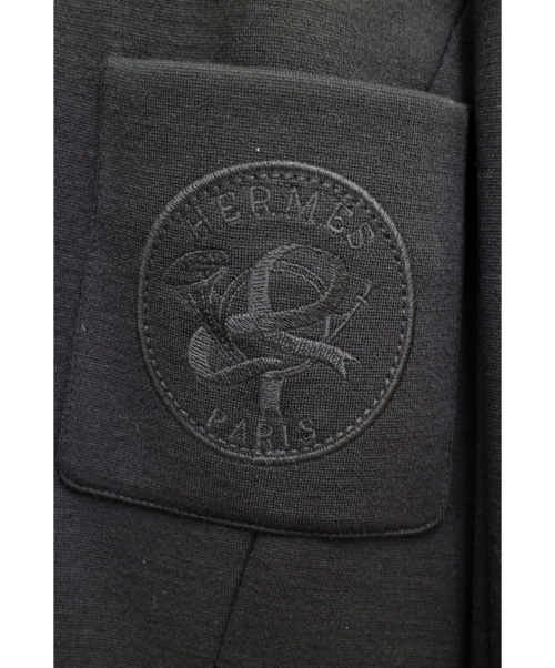 HERMES（エルメス）HERMES (エルメス) ノーカラージャケット ブラック サイズ:40の古着・服飾アイテム