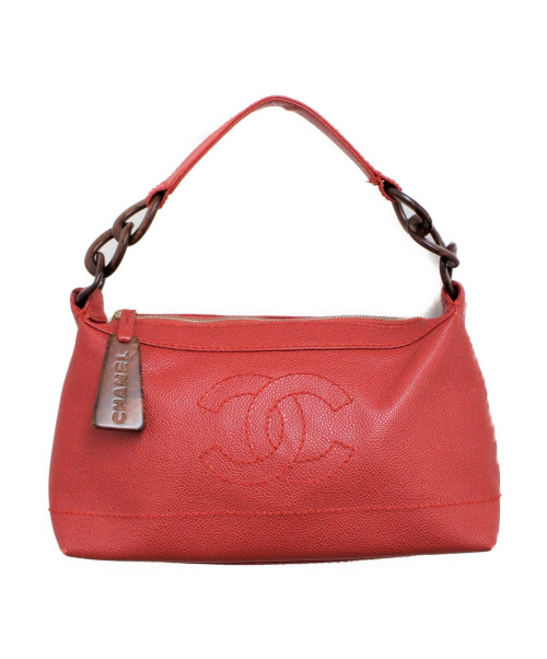 CHANEL（シャネル）CHANEL (シャネル) キャビアスキンワンショルダーバッグ レッド サイズ:- 7397377の古着・服飾アイテム
