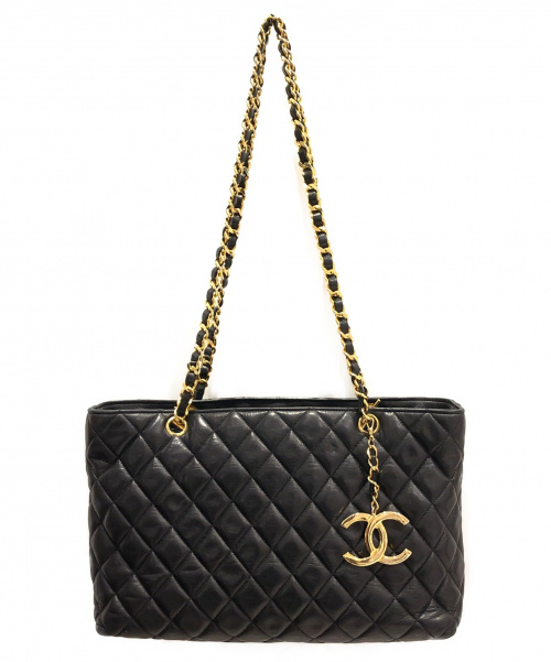 CHANEL（シャネル）CHANEL (シャネル) ココマークチャーム付チェーントートバッグ ブラック サイズ:-の古着・服飾アイテム