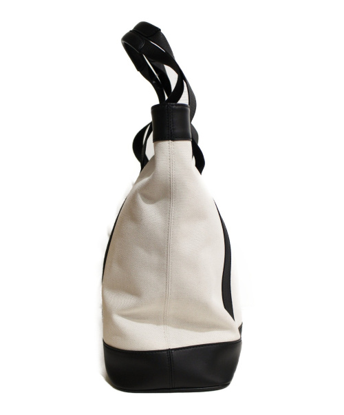 BALENCIAGA（バレンシアガ）BALENCIAGA (バレンシアガ) ロゴキャンバストートバッグ ホワイト×ブラック サイズ:-の古着・服飾アイテム