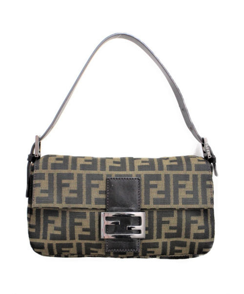 FENDI（フェンディ）FENDI (フェンディ) ハンドバッグ ブラウン×ブラック ズッカ マンマバケット 2119-8BR000-019の古着・服飾アイテム