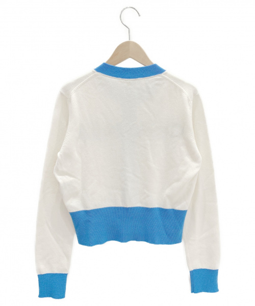 CHANEL（シャネル）CHANEL (シャネル) ロゴカーディガン ホワイト×スカイブルー サイズ:36 2019年春夏コレクションの古着・服飾アイテム