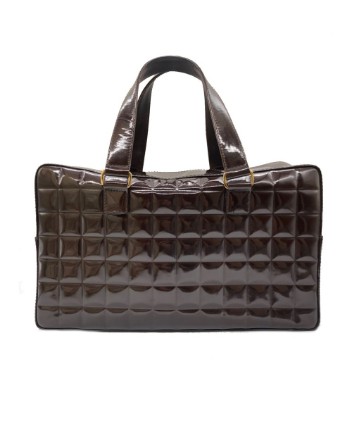 CHANEL（シャネル）CHANEL (シャネル) チョコバー エナメルハンドバッグ ブラウン サイズ:- チョコバー エナメル 7638134の古着・服飾アイテム