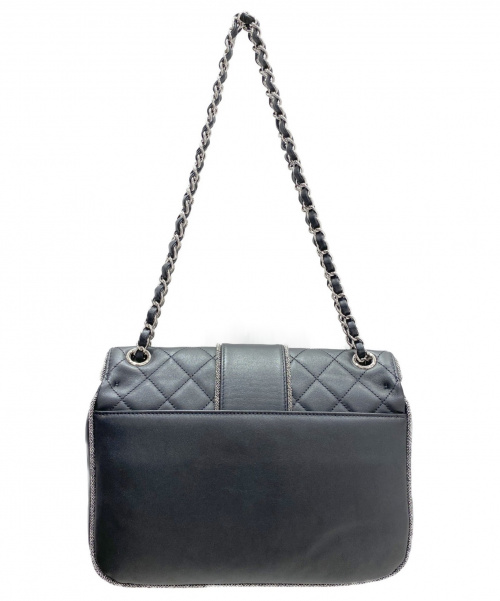 CHANEL（シャネル）CHANEL (シャネル) ダブルチェーンショルダーバッグ ブラック サイズ:- ラムレザー マトラッセ　ココマークシルバー金具の古着・服飾アイテム