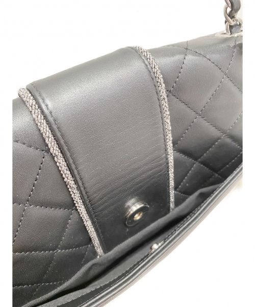 CHANEL（シャネル）CHANEL (シャネル) ダブルチェーンショルダーバッグ ブラック サイズ:- ラムレザー マトラッセ　ココマークシルバー金具の古着・服飾アイテム