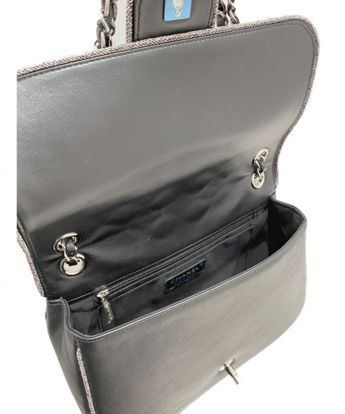 CHANEL（シャネル）CHANEL (シャネル) ダブルチェーンショルダーバッグ ブラック サイズ:- ラムレザー マトラッセ　ココマークシルバー金具の古着・服飾アイテム