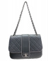 CHANEL (シャネル) ダブルチェーンショルダーバッグ ブラック サイズ:- ラムレザー マトラッセ　ココマークシルバー金具：298000円