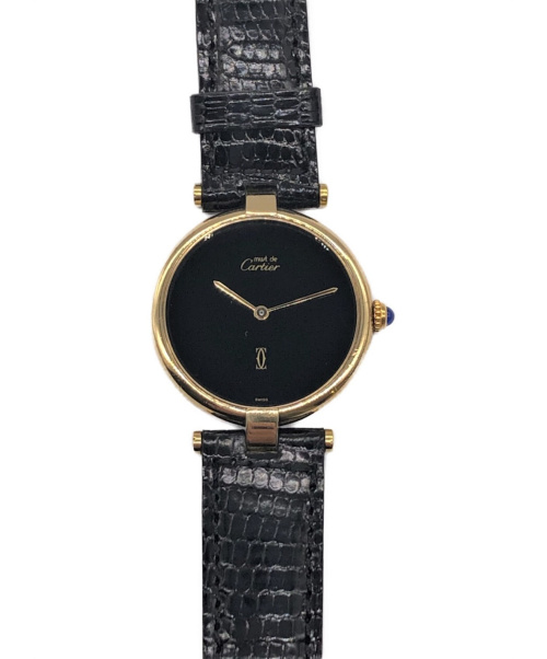 Cartier（カルティエ）Cartier (カルティエ) マスト ヴァンドームLM ブラック サイズ:LM クォーツ 動作確認済みの古着・服飾アイテム