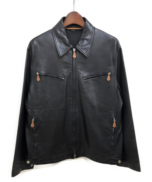HERMES（エルメス）HERMES (エルメス) ラムレザージャケット ブラック サイズ:50 秋冬物の古着・服飾アイテム