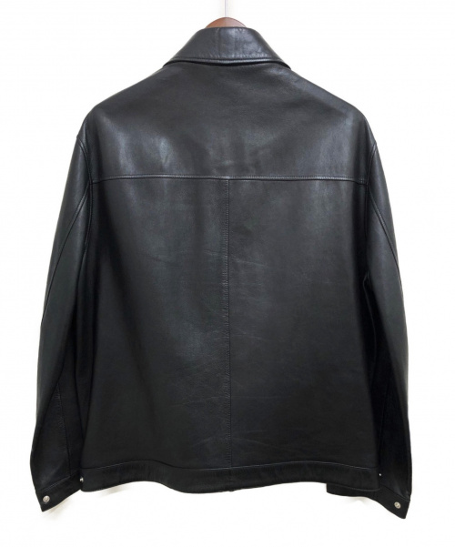 HERMES（エルメス）HERMES (エルメス) ラムレザージャケット ブラック サイズ:50 秋冬物の古着・服飾アイテム