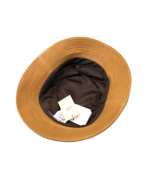 HERMES（エルメス）HERMES (エルメス) レザーバゲットハット ブラウン サイズ:61 レザーの古着・服飾アイテム