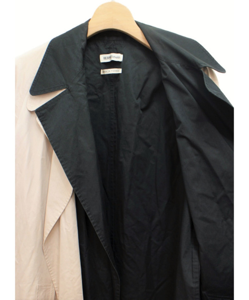 HERMES（エルメス）HERMES (エルメス) レイヤードトレンチコート ベージュ×ブラック サイズ:38の古着・服飾アイテム