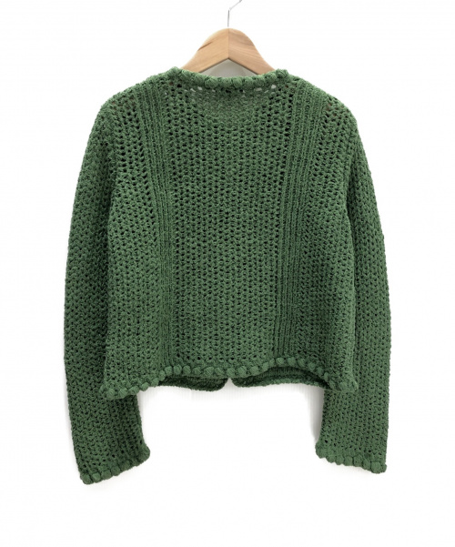 CHANEL（シャネル）CHANEL (シャネル) 鍵編みニットジャケット グリーン サイズ:36の古着・服飾アイテム