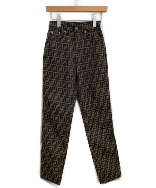 FENDI（フェンディ）FENDI (フェンディ) ズッカ柄パンツ ブラウン サイズ:W27の古着・服飾アイテム