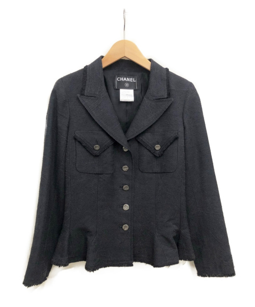 CHANEL（シャネル）CHANEL (シャネル) フレアショートジャケット ダークグレー サイズ:34の古着・服飾アイテム
