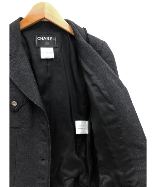 CHANEL（シャネル）CHANEL (シャネル) フレアショートジャケット ダークグレー サイズ:34の古着・服飾アイテム