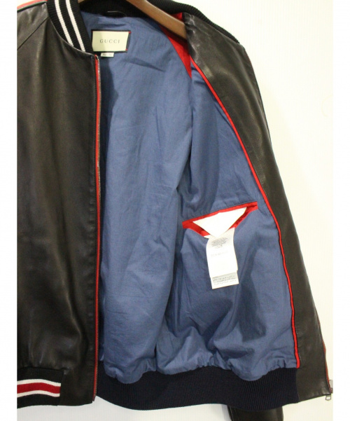 GUCCI（グッチ）GUCCI (グッチ) レザー ボンバージャケット サイズ:50の古着・服飾アイテム