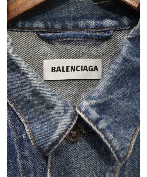 BALENCIAGA（バレンシアガ）BALENCIAGA (バレンシアガ) バッグロゴデニムジャケット インディゴ サイズ:34の古着・服飾アイテム