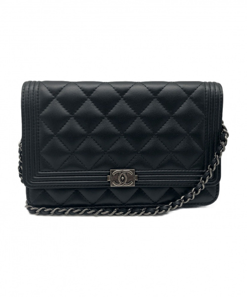 CHANEL（シャネル）CHANEL (シャネル) チェーンウォレット ブラック サイズ:- ボーイシャネル A80287 レザーの古着・服飾アイテム