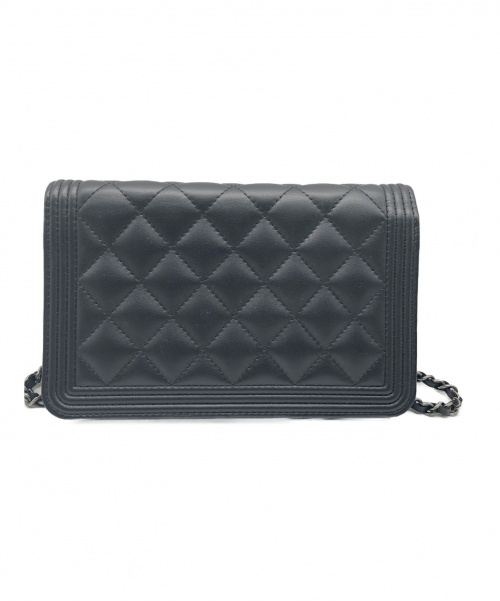 CHANEL（シャネル）CHANEL (シャネル) チェーンウォレット ブラック サイズ:- ボーイシャネル A80287 レザーの古着・服飾アイテム