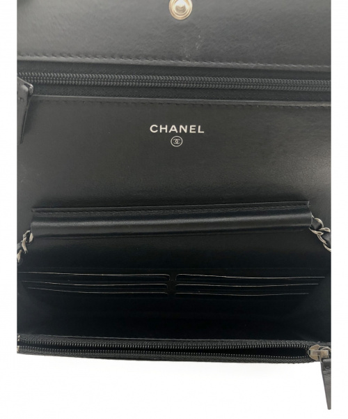 CHANEL（シャネル）CHANEL (シャネル) チェーンウォレット ブラック サイズ:- ボーイシャネル A80287 レザーの古着・服飾アイテム
