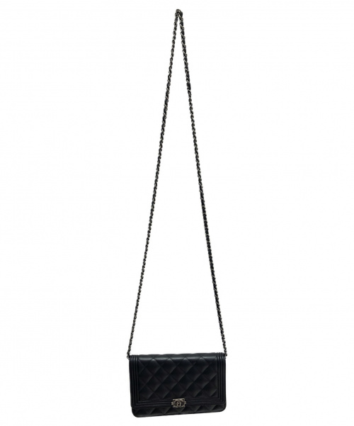 CHANEL（シャネル）CHANEL (シャネル) チェーンウォレット ブラック サイズ:- ボーイシャネル A80287 レザーの古着・服飾アイテム