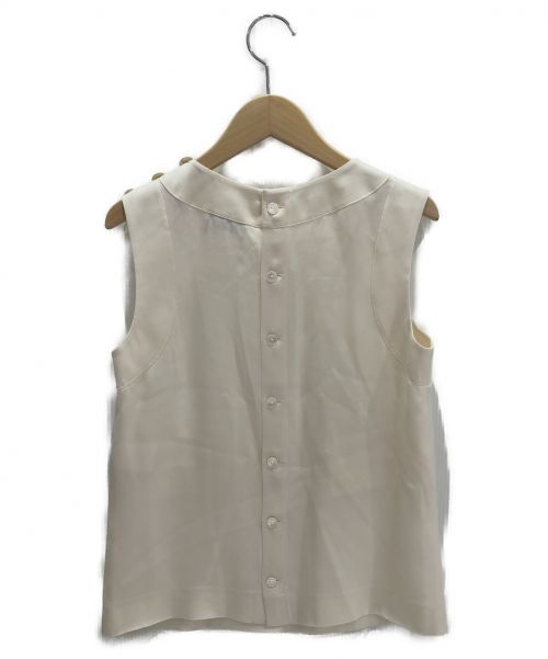 CHANEL（シャネル）CHANEL (シャネル) シルクショルダーボタンノースリーブブラウス ベージュ サイズ:34の古着・服飾アイテム