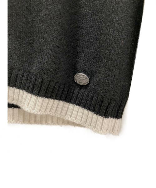 CHANEL（シャネル）CHANEL (シャネル) カシミヤVネックニット ホワイト×ブラック サイズ:34の古着・服飾アイテム