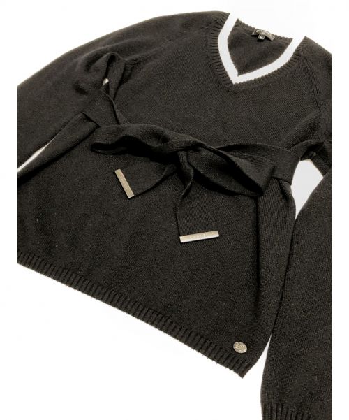 CHANEL（シャネル）CHANEL (シャネル) カシミヤVネックニット ホワイト×ブラック サイズ:34の古着・服飾アイテム