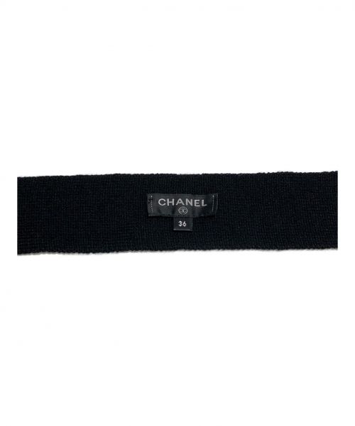 CHANEL（シャネル）CHANEL (シャネル) カシミヤVネックニット ホワイト×ブラック サイズ:34の古着・服飾アイテム