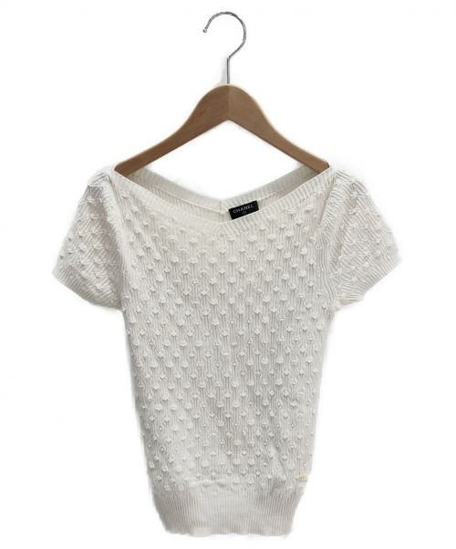 CHANEL（シャネル）CHANEL (シャネル) 半袖ニット ホワイト サイズ:34の古着・服飾アイテム