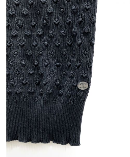 CHANEL（シャネル）CHANEL (シャネル) 半袖ニット ダークネイビー サイズ:34の古着・服飾アイテム