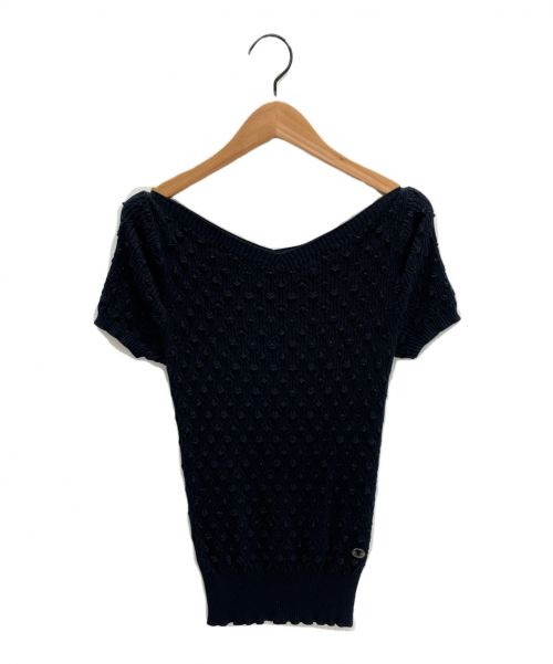 CHANEL（シャネル）CHANEL (シャネル) 半袖ニット ダークネイビー サイズ:34の古着・服飾アイテム