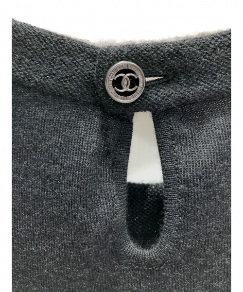 CHANEL（シャネル）CHANEL (シャネル) フラワーココマーク半袖ニット ブラック サイズ:34の古着・服飾アイテム