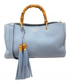 GUCCIグッチ）の古着「バンブーショッパートートバッグ」｜スカイブルー