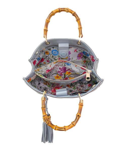 GUCCI（グッチ）GUCCI (グッチ) バンブーショッパートートバッグ スカイブルー サイズ:ミディアムの古着・服飾アイテム