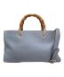 GUCCI (グッチ) バンブーショッパートートバッグ スカイブルー サイズ:ミディアム：59800円