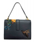 GUCCI (グッチ) キャットロックレザーハンドバッグ ネイビー サイズ:- 421998 001998：39800円