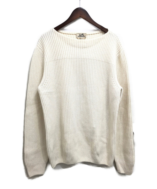 HERMES（エルメス）HERMES (エルメス) カシミヤブレンドニット ホワイト サイズ:Lの古着・服飾アイテム
