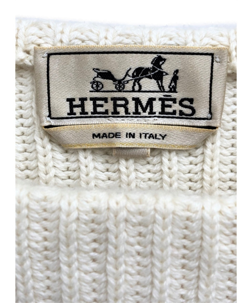 HERMES（エルメス）HERMES (エルメス) カシミヤブレンドニット ホワイト サイズ:Lの古着・服飾アイテム