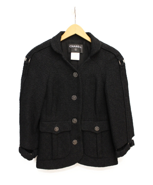 CHANEL（シャネル）CHANEL (シャネル) ツイードセットアップスーツ ブラック サイズ:34の古着・服飾アイテム