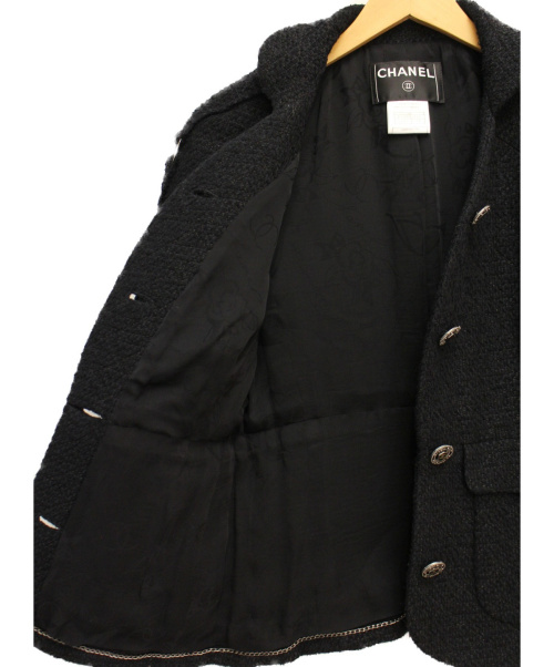 CHANEL（シャネル）CHANEL (シャネル) ツイードセットアップスーツ ブラック サイズ:34の古着・服飾アイテム