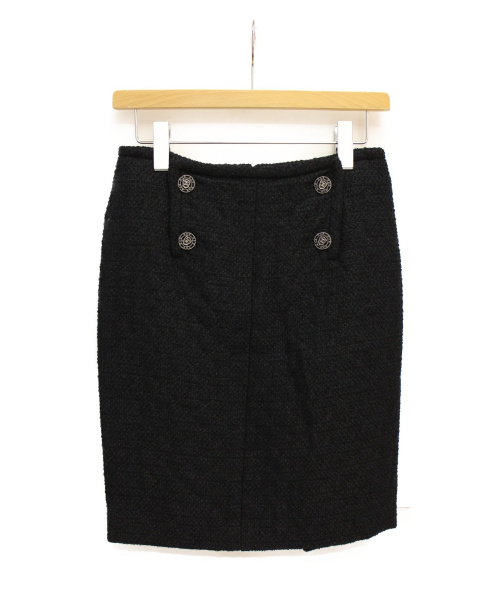 CHANEL（シャネル）CHANEL (シャネル) ツイードセットアップスーツ ブラック サイズ:34の古着・服飾アイテム