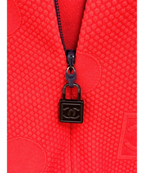 CHANEL（シャネル）CHANEL (シャネル) ジップアップブルゾン レッド×ネイビー サイズ:38の古着・服飾アイテム