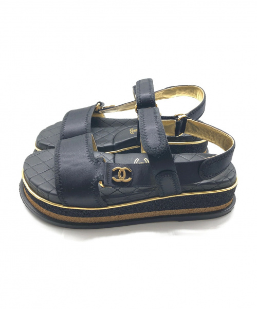 CHANEL（シャネル）CHANEL (シャネル) スポーツサンダル ブラック サイズ:36 G32676の古着・服飾アイテム
