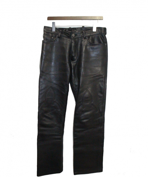 CHROME HEARTS（クロムハーツ）CHROME HEARTS (クロムハーツ) レザーパンツ ブラック サイズ:Ｗ33の古着・服飾アイテム