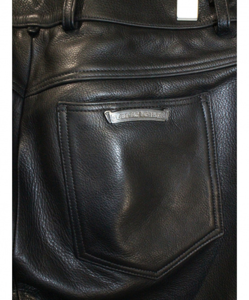 CHROME HEARTS（クロムハーツ）CHROME HEARTS (クロムハーツ) レザーパンツ ブラック サイズ:Ｗ33の古着・服飾アイテム