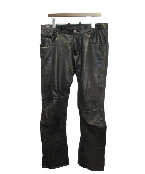 CHROME HEARTS（クロムハーツ）CHROME HEARTS (クロムハーツ) レザーフレアパンツ ブラック サイズ:W34の古着・服飾アイテム