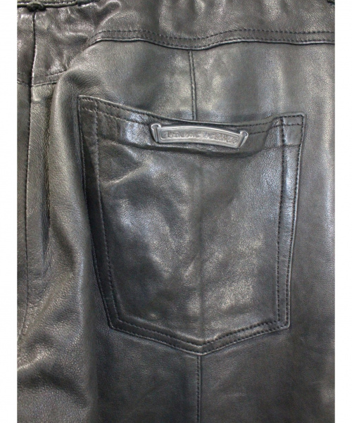 CHROME HEARTS（クロムハーツ）CHROME HEARTS (クロムハーツ) レザーフレアパンツ ブラック サイズ:W34の古着・服飾アイテム