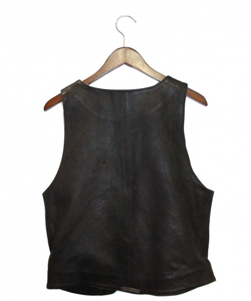 CHROME HEARTS（クロムハーツ）CHROME HEARTS (クロムハーツ) レザーベスト ブラック サイズ:Ｍの古着・服飾アイテム